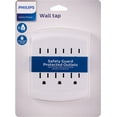 thumbnail image 3 of Philips 6 Outlet Wall Tap, 125VAC/15A/1875W, Tamper-resistant Protected Outlets, SPS1461WA/37, 3 of 9
