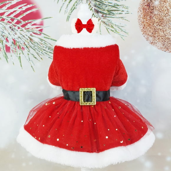 Get Festive With Pet Christmas Costume Pet Christmas Costume Fun Holiday Pet Dress Up Cute Father Christmas Dog Cat Christmas Clothing With Bow Headdress