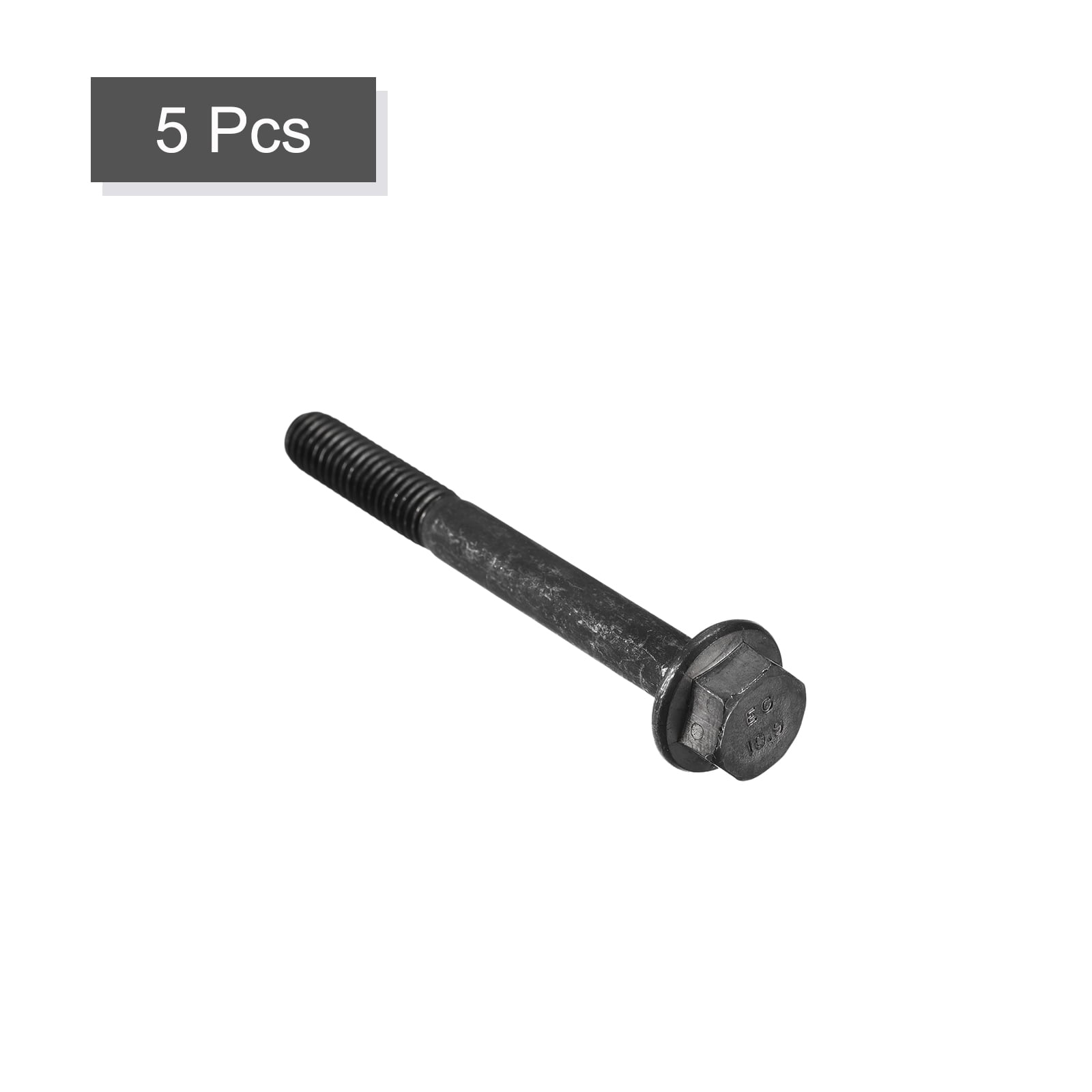 Unique Bargains Hex Flange Bolts Carbon Steel Hexagon Machine Hardware Screw M6 x 55mm