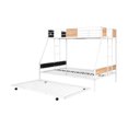 thumbnail image 6 of Royard Oaktree Twin over Full Bunk with Trundle Metal Bunk Bed Frame with Slat and Guardrail, White, 6 of 7