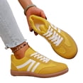 thumbnail image 5 of Women’s Retro Casual Sneakers with Gum Sole, Lightweight Walking Shoes, Soft Cushion Support, Lace-Up Everyday Trainers, 5 of 6
