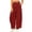Wine, variant on VEKDONE Women's Polka Dot Palazzo Pants Elastic High Waisted Wide Leg Pants Summer Pleated Flowy Straight Trousers Casual Loose Fit Slacks with Pockets Light Blue S