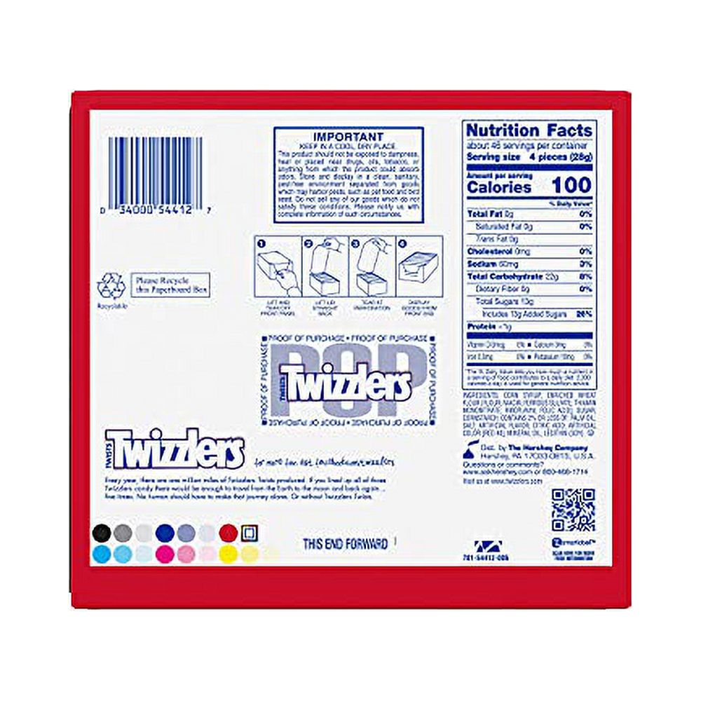 Twizzlers Twists Strawberry Flavored Chewy Candy, Bulk, 2.5 Oz Bags (18 Count)