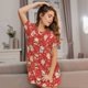 thumbnail image 3 of Fotbe Japanese Maneki Cats Bata de Dormir para Mujer con Estampado, Camisón de Algodón de Manga Corta, Ropa de Dormir Casual, 3 of 6