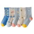thumbnail image 1 of Laklulu 5 pares de calcetines antideslizantes lindos de princesa bebé calcetines hasta la rodilla para niña, 1 of 6