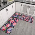 thumbnail image 2 of Pioneer Flower Floral Print Pattern Kitchen Rugs Sets Of 2,Anti Fatigue Kitchen Mat Rugs Non Slip Washable,Decorative Kitchen Floor Mats for Kitchen,Sink,Laundry,17"x30"+17"x47", 2 of 7
