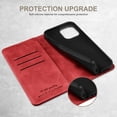 thumbnail image 5 of Case for iPhone 16 Pro, Leather Wallet Case with Kickstand RFID Blocking Credit Card Holder Magnetic Closure Shockproof Case Compatible with iPhone 16 Pro, Red, 5 of 10