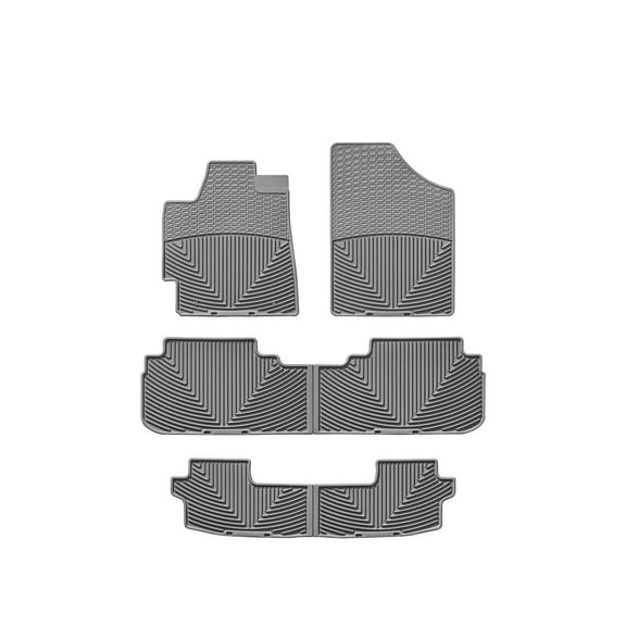 WeatherTech All-Weather Floor Mats compatible with 2008-2013 Toyota Highlander - Complete Set (1st, 2nd, & 3rd Row), Grey