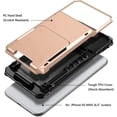 thumbnail image 5 of Case for iPhone XS Max Case Wallet ID Slot Credit Card Holder Scratch Resistant Dual Layer Protective Bumper Rugged TPU Rubber Armor Hard Shell Case Cover for iPhone XS Max 10S Max (Rose Gold), 5 of 13