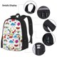 thumbnail image 3 of Disketp Summer Mochila Estampada de Gran Capacidad con Lonchera y Estuche, Set de 3 Piezas para Estudiantes, 3 of 7