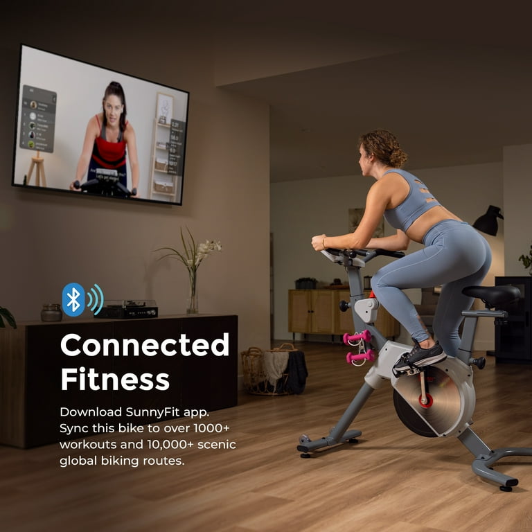 Sunny health & fitness magnetic 2024 belt drive indoor cycling bike