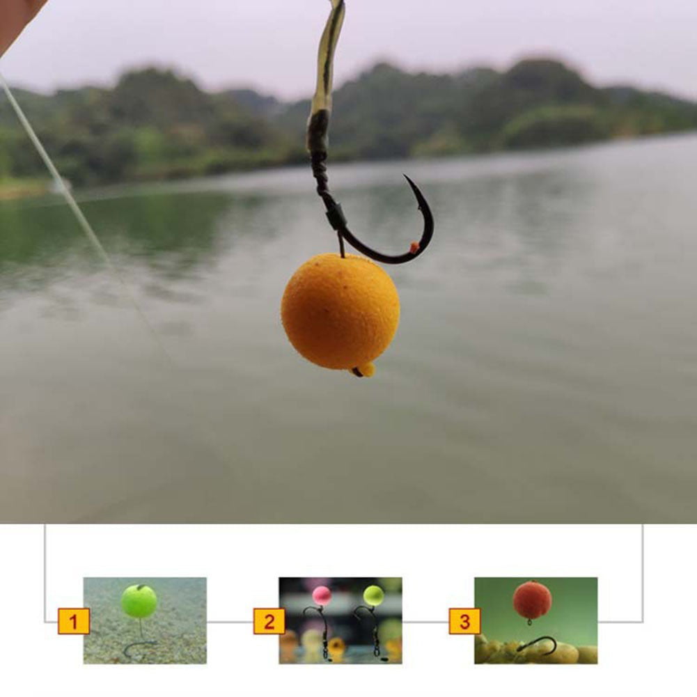 RAINB Carp Fishing Beads Floating Ball Flavor Mainline Baits Lures Boxed  Carp Bait (Yellow tasteless,12mm) 