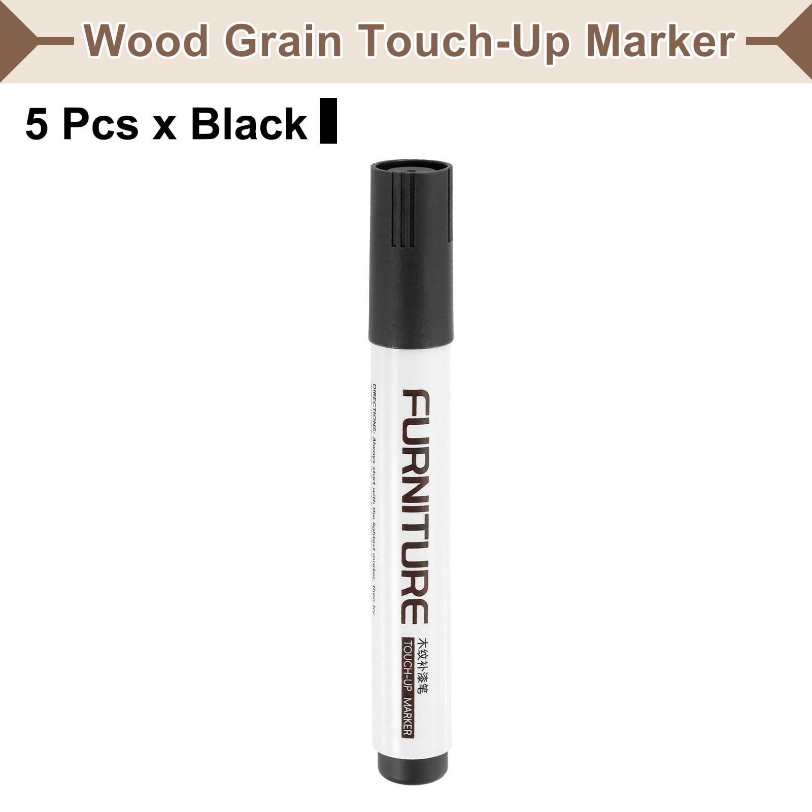 Uxcell Furniture Markers Touch Up, Furniture Repair Kit Wood Maker Black