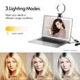 thumbnail image 4 of Mini 4 Inch Video Conference LED Ring Light Clip-on Laptop Light 3 Modes 3200K-6500K Dimmable USB Powered with Cold Shoe Mount Adapter for Live Streaming Online Education Meeting, 4 of 7