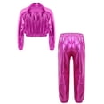 thumbnail image 2 of Miutii Kids Boys Girls Disco Party Dress Up Jazz Hip Hop Dancing Clothing Set for Stage Performance Dancewear Hot Pink 16, 2 of 5