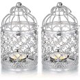 thumbnail image 1 of 2 Pcs Decorative Lanterns Candle Holder Hanging , Silver, 1 of 5
