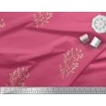 thumbnail image 2 of Soimoi Pink polyester Crepe Fabric Artistic Leaves Print Sewing Fabric Yard 42 Inch Wide, 2 of 3