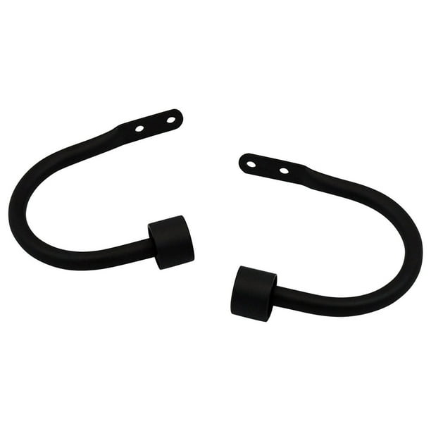 Urbanest Manhattan Metal Curtain Holdbacks, Black, Set of 2 Walmart