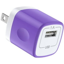 USB Wall Charger Block Adapter Plug,HopePow 5V/1A Wall Charger Block Fast Charging Block Brick for Android Phone Charger Block Type C,Purple