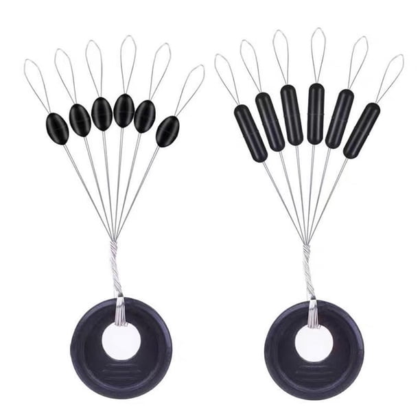 Juego de 60 uds. De 10 grupos, tapón de frijoles espaciales de goma, línea de pesca de carpa (Oval M)