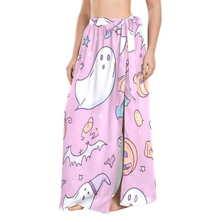 FORMRS Beach Sarong for Women Semi-Sheer Wrap Skirt Swimsuit Cover Up  Purple Halloween
