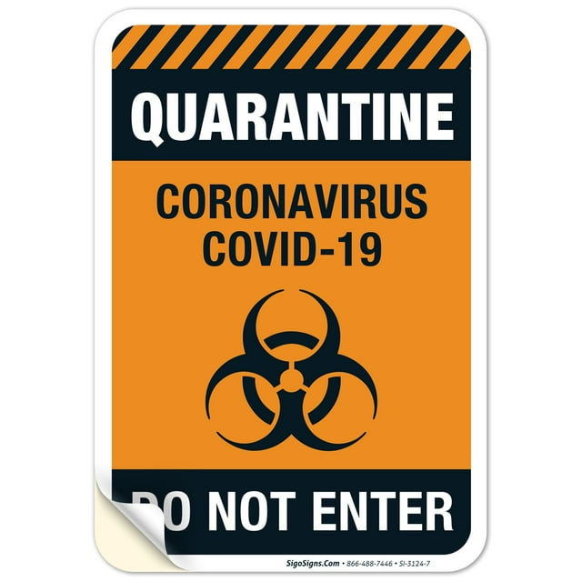 Quarantine Coronavirus Covid-19 Do Not Enter Sign, 10x7 Vinyl Sticker ...