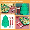 thumbnail image 3 of ELAYARD Assorted Color Christmas Tree Shaped Salad Plates Sectioned Design for Dinner Use Includes Fork and Spoon Set, 3 of 8