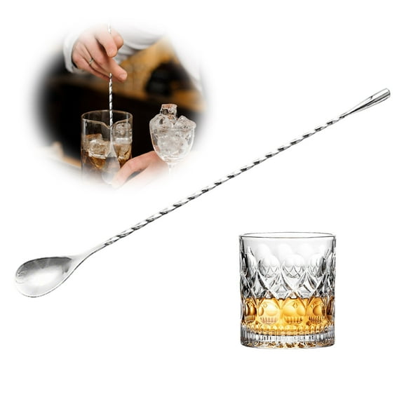 10" Stainless Steel Mixing Bar Spoon - Professional Spiral Spoon for Bartenders - 18/10 Steel Bartending Tool for , Mojitos & Shakers