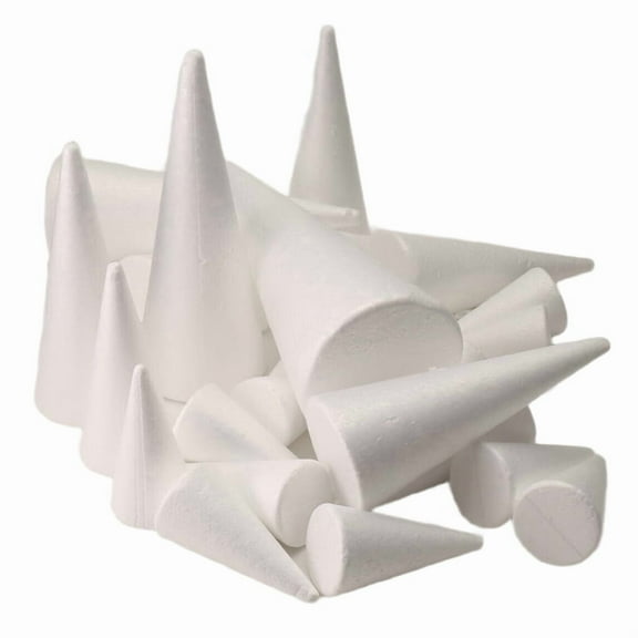 24Pack Craft Foam Cones, Tree Cones Shaped for Arts, Crafts, Christmas Tree, School, DIY Project