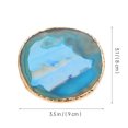 thumbnail image 3 of Natural Agate Slice Coaster Agate Gold-plated Cup Mat Coasters Agate Stone Pad, 3 of 8