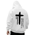thumbnail image 3 of YOIAVAIOY Christian Cross Hoodies For Men Long Sleeve Casual Pullover Trendy Fall Winter Sweatshirt With Pocket White M, 3 of 8