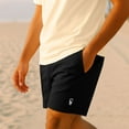 thumbnail image 4 of Dalix Astronaut Beach Short Embroidered Casual Pocket Mesh Drawcord Waist Mens in Black S Small, 4 of 5