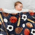 thumbnail image 5 of Baseball Throw Blanket Gifts for Boys, Blue Baseball Soft Cozy Plush Flannel Blanket for Kids Bedroom, Baseball Sport Fleece Fuzzy Blanket with Stars for Toddler Couch Bed Sofa Decor 30"x40", 5 of 7