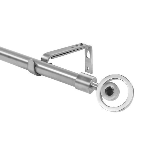 Urbanest 3/4" Stella Curtain Drapery Rod, Brushed Steel, 28" to 48"