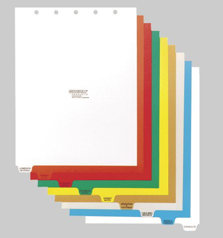 Omnimed 220915 14 Tab Preprinted Poly Chart Dividers with Top Open 