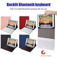 thumbnail image 2 of CAROOTU Clavier Étui en Cuir Rétroéclairé Couverture Folio Clavier Sans Fil Bluetooth pour iPad 10.2 2019, 2 of 6