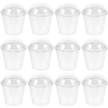 

25pcs Food Dessert Serving Cups Plastic Cups with Lids for Wedding Birthday Party