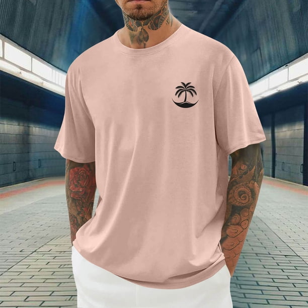 Tops para hombre, blusas y camisas de cuello redondo y manga corta para hombre, blusas casuales de moda para hombre, blusas deportivas de cuello redondo y manga corta, blusas de poliéster para hombre