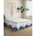 thumbnail image 2 of Watercolor Style Forest Bed Skirt King Size 18" Drop Silhouette Tree Bird Ruffled Wrap Around Bed Skirts Adjustable Elastic Bedskirt Dust Ruffle for King Size Bed, 2 of 7
