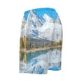 thumbnail image 5 of Men's Pajama Shorts Bottoms with Pockets Soft Lightweight Lounge Sleep Wear Snow-capped Mountains Reflecting in Lake, 5 of 6