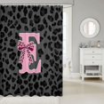 thumbnail image 2 of Manfei Romantic Bowtie Monogram E Shower Curtain 72Wx78L,Leopard Print Bath Curtain,Light Gray, 2 of 5
