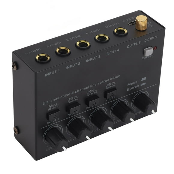 Channel Line Mixer,4 Channel Audio Mixer Channel Audio Mixer Mini Audio Mixer Best in Class
