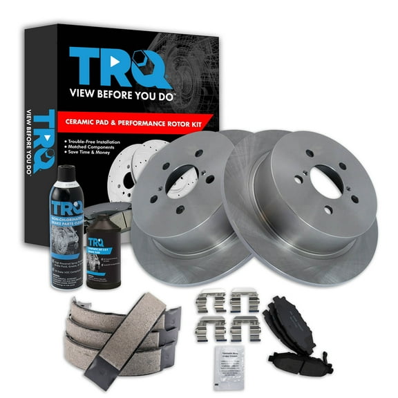 TRQ Rear Brake Pad & Rotor Kit BKA38374 Fits Select 2005-2009 Subaru Legacy , 2005-2009 Subaru Outback