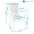 thumbnail image 4 of Sunnydaze Segesta Plastic Outdoor Dining Armchair - Set of 4, White, 4 of 8