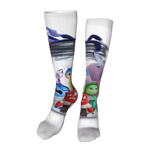 Lsque inside out 2 Print Women's Men's Novelty 20in Crew Socks Cotton Socks Knee High Socks for Walking,Running,Nurses,Pregnancy