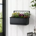 thumbnail image 2 of Mainstays Black Wall Hanging Planter with Removable Tray, 13.6 in L x 6.8 in W x 10 in H, 2 of 10