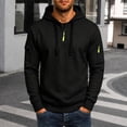 thumbnail image 2 of Wuxian Men's Hoodie With Zip Pocket Fall Winter Casual Quarter Zip Pullover Tops Long Sleeve Hooded Sweatshirts, 2 of 4