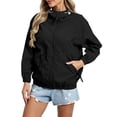 thumbnail image 2 of FDGIU Women's Oversized Hooded Windbreaker Jacket, Full Zip Elastic Cuff Lightweight Casual Coat with Zipper Side Pockets for Hiking Beach Travel Daily Layering, 2 of 8