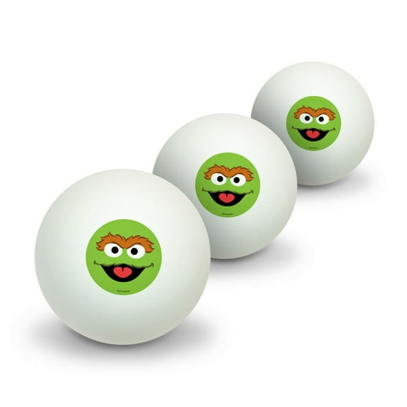 Sesame Street Oscar the Grouch Face Novelty Table Tennis Ping Pong Ball 3 Pack