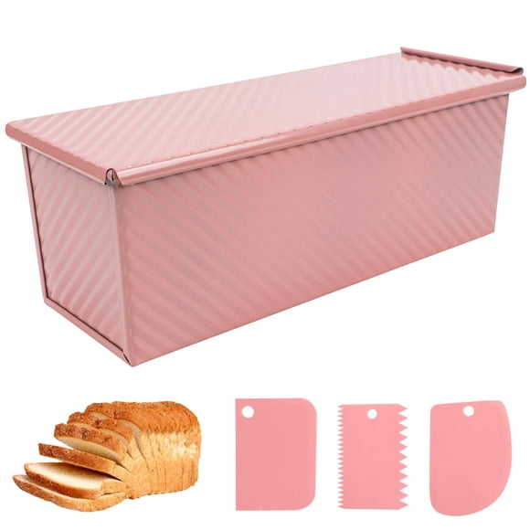 Molde Pullman para Pan Tostado 33 cm Rosa Antiadherente con Tapa
